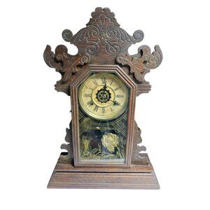 Antique Wood Victorian Waterbury Clock Co Clock
